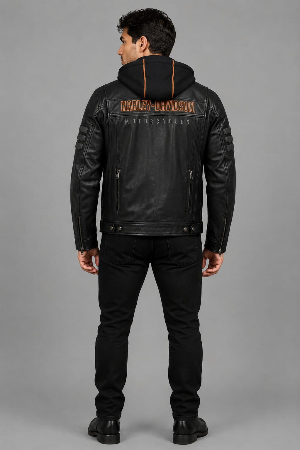 Harley Davidson Bridgeport 3-in-1 Leather Jacket with Hoodie