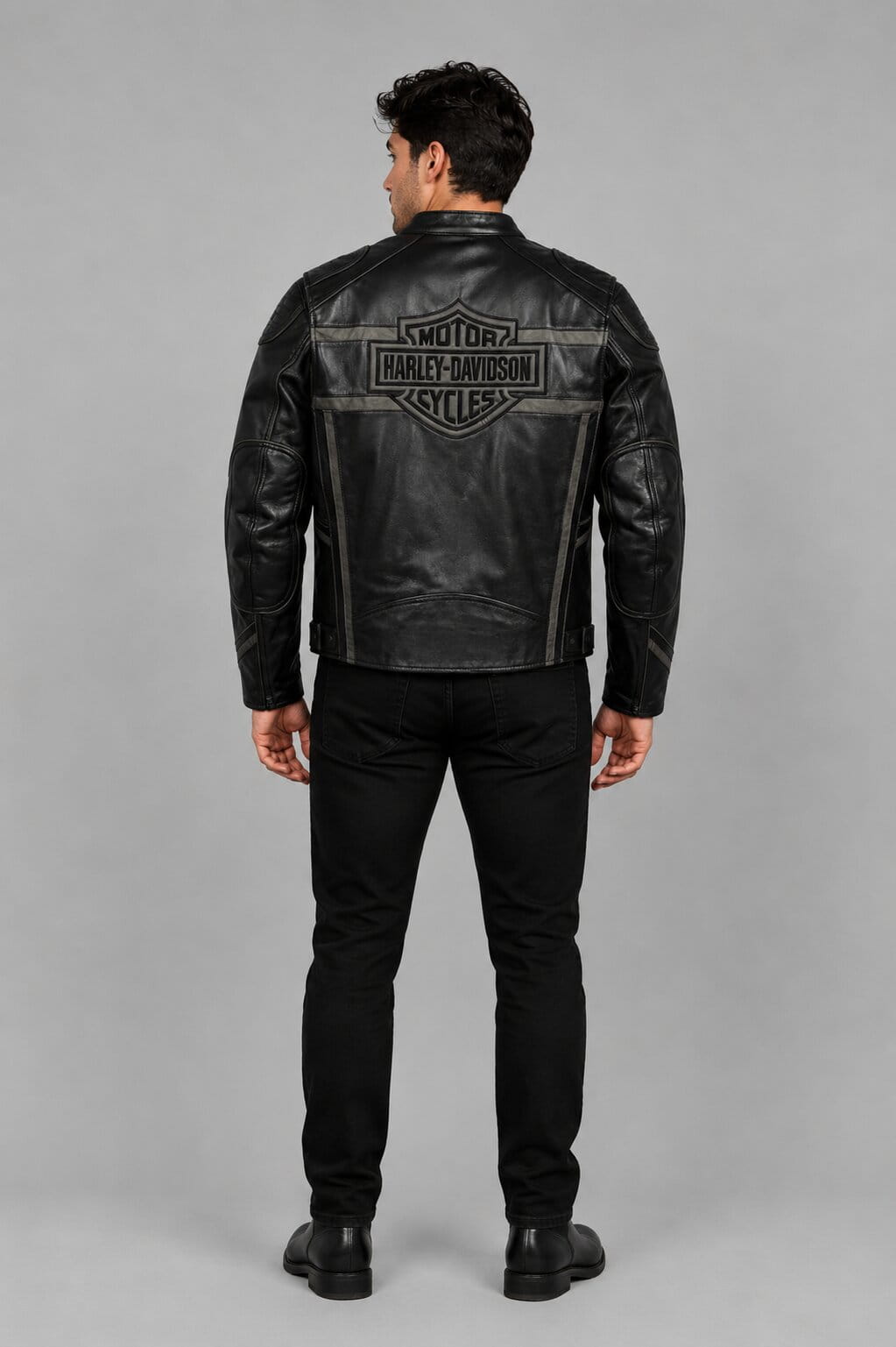 Harley Davidson Luminator 360 Black Leather Jacket Men
