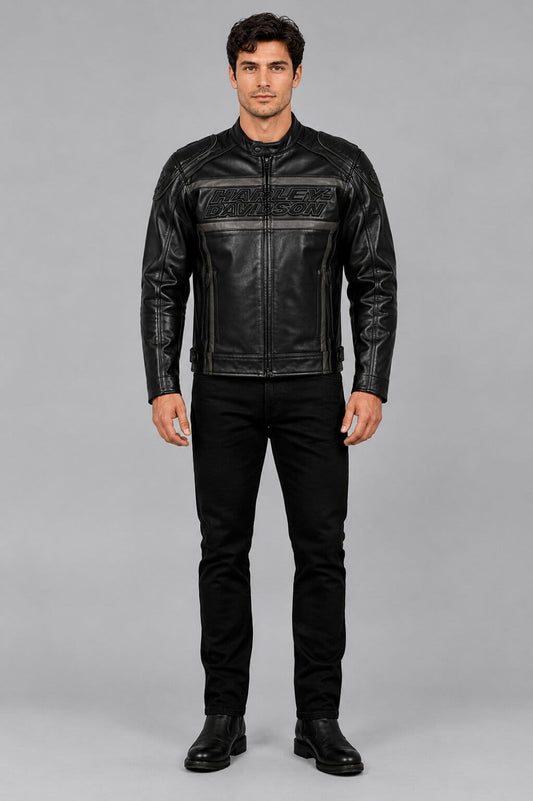 Harley Davidson Luminator 360 Black Leather Jacket Men