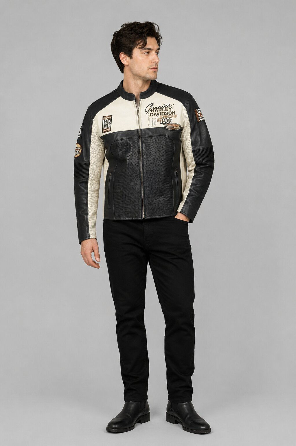 Harley Davidson Regulator Perforated Leather Jacket Men