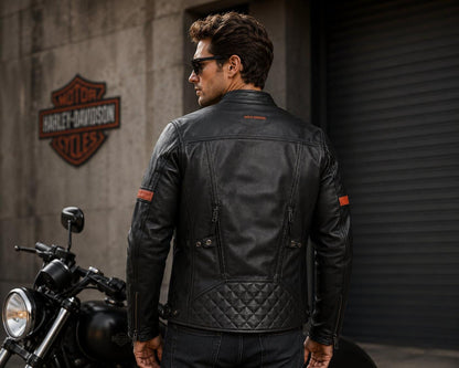 Harley Davidson Vanocker Waterproof Leather Jacket Men