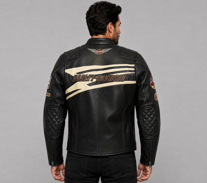Harley Davidson Sprocket Racing Perforated Leather Jacket