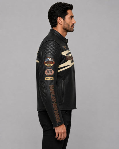 Harley Davidson Sprocket Racing Perforated Leather Jacket