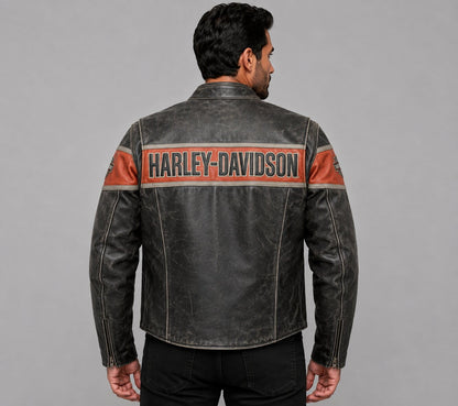 Harley Davidson Victory Lane Leather Motorcycle Jacket