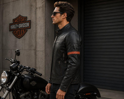 Harley Davidson Vanocker Waterproof Leather Jacket Men