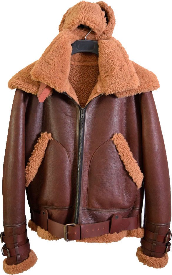 Hot Sale Men’s B3 Bomber Leather Jacket with Fur