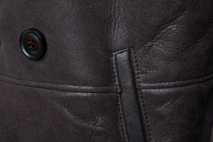 Jozef's 3/4 Length Brown Shearling Buttoned Coat