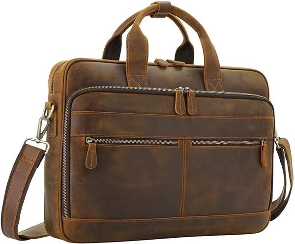 Leather Briefcases Laptop Messenger Bag: Premium Quality Leather Avanzar Leather