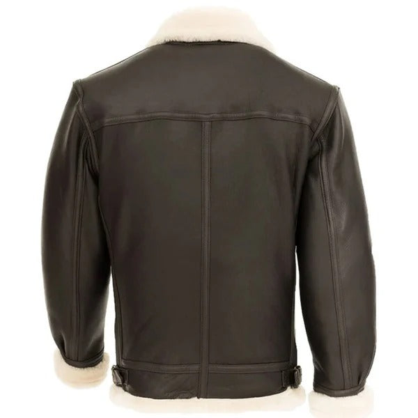 Men’s Genuine Leather B3 Shearling Flight Jacket Avanzar Leather