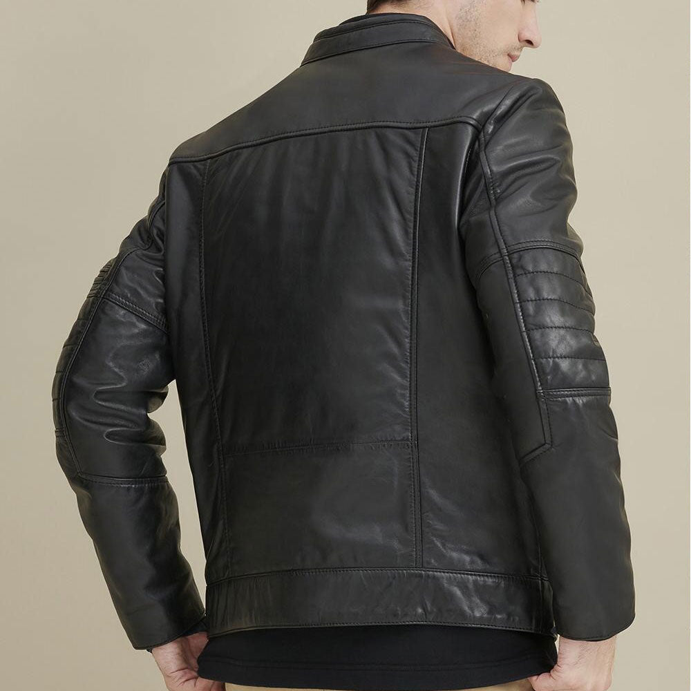 Men’s Moto Biker Leather Jacket