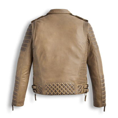 Avanzar Leather Desert Brown Waxed Biker Leather Motorbike Jacket