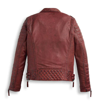 Avanzar Leather Men’s Red Biker Leather Motorbike Jacket