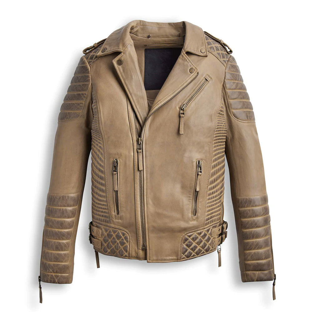 Avanzar Leather Desert Brown Waxed Biker Leather Motorbike Jacket