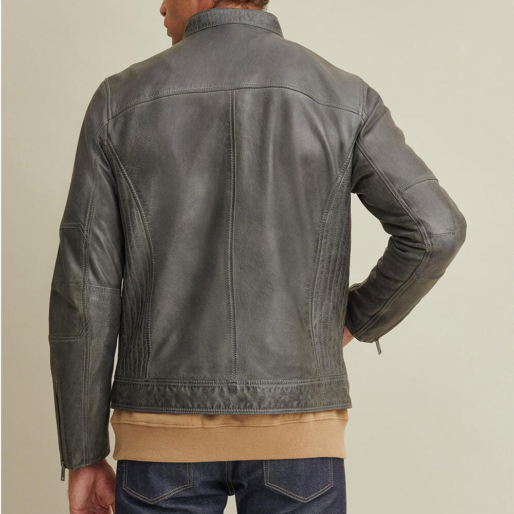 Avanzar Leather Greensih Motorbike Moto Jacket