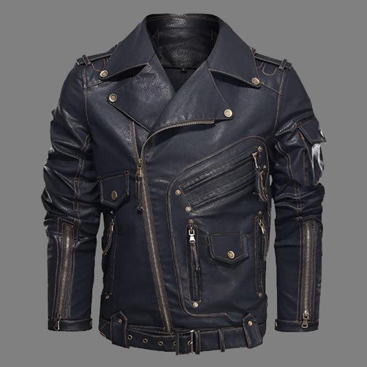 Black Leather Motorcycle Leather Jacket