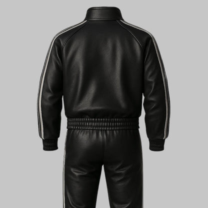 Leather Tracksuit Handmade Genuine Leather Two Piece Set