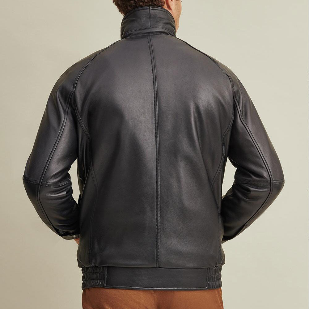 Lined Leather Bomber Jacket