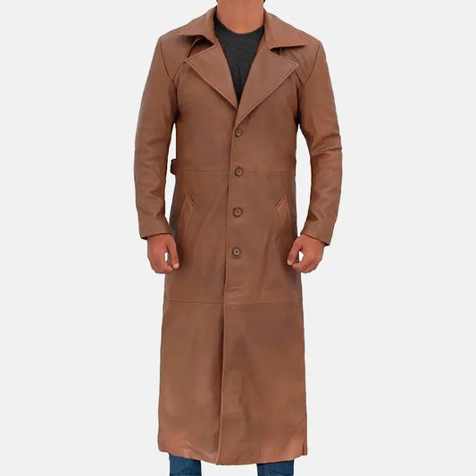 Lone Ranger Men's Leather Duster Coat Timeless Durability and Rugged Elegance