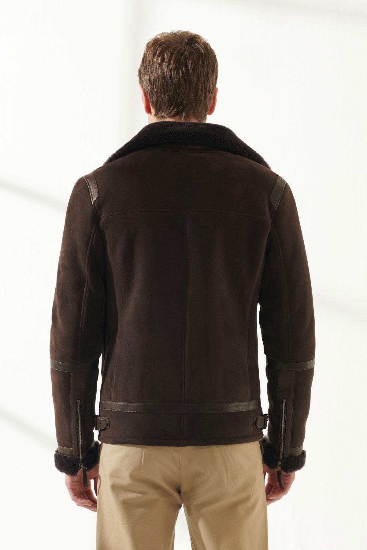 Men's Brown Aviator Shearling Jacket