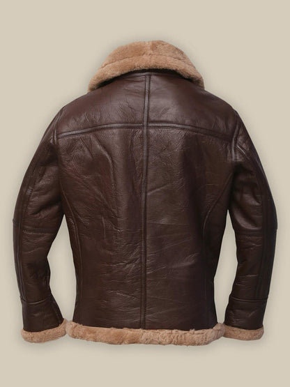 Men’s Brown Sheepskin Bomber Leather Jacket