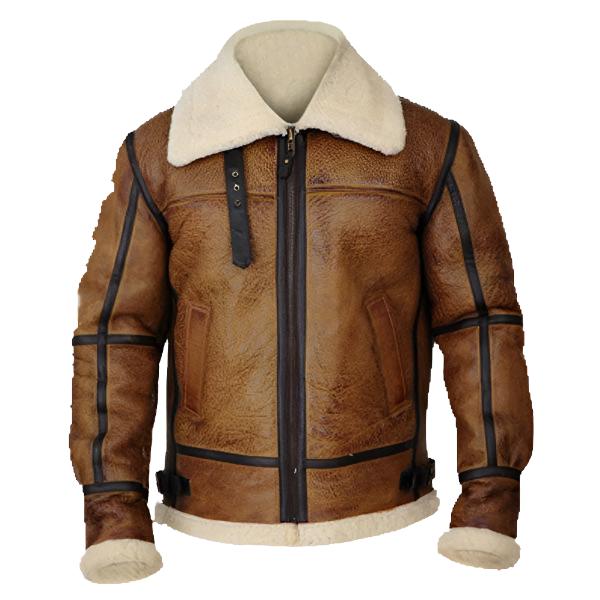 Men's Brown B3 Bomber Shearling Jacket