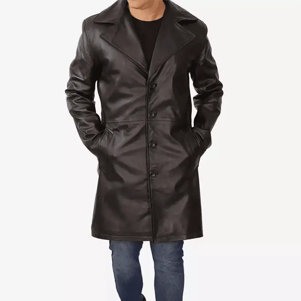 Trailblazer Premium Men's Leather Duster Unmatched Style and Durability