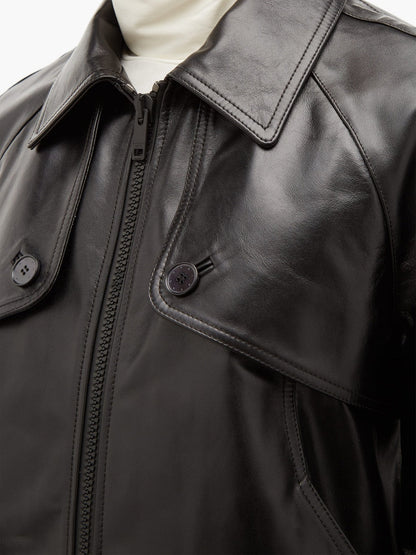 Men's Classic Black Genuine Leather Jacket