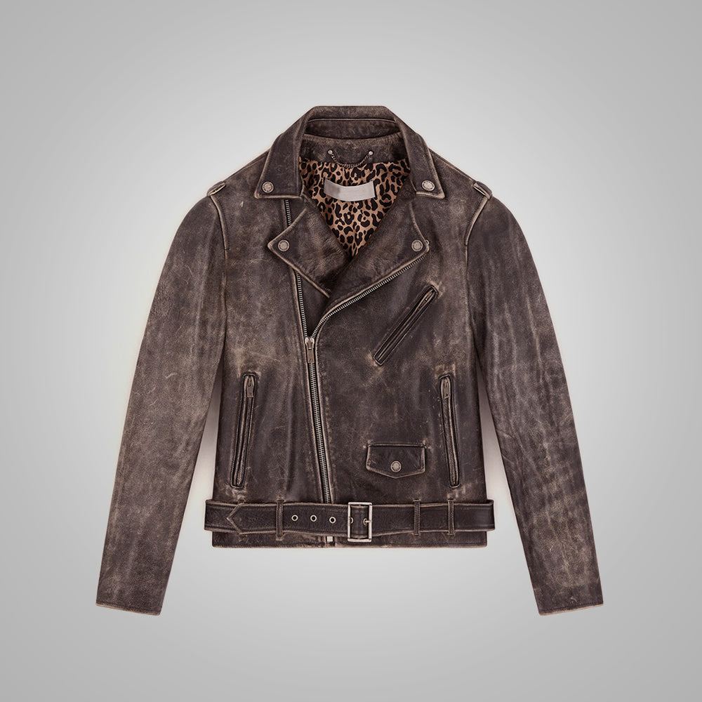 Premium Avanzar Men’s Fine Grain Distressed Leather Jacket