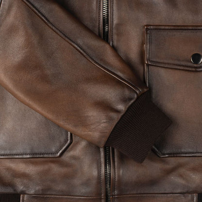 Men’s G-1 Flight Chocolate Brown Genuine Leather Bomber Jacket - Iconic & Durable