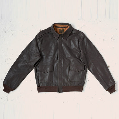 Men’s Horseskin Brown A2 Flying Leather Bomber Jacket - Durable & Stylish