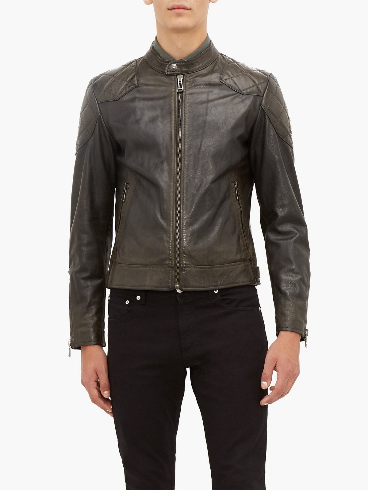 Men Stylish Brown Leather Jacket