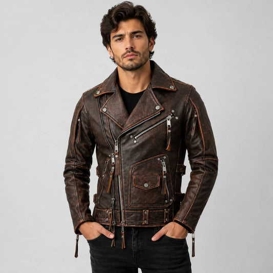 Experience Timeless Style With A Vintage Cafe Racer Leather Jacket by avanzar leather