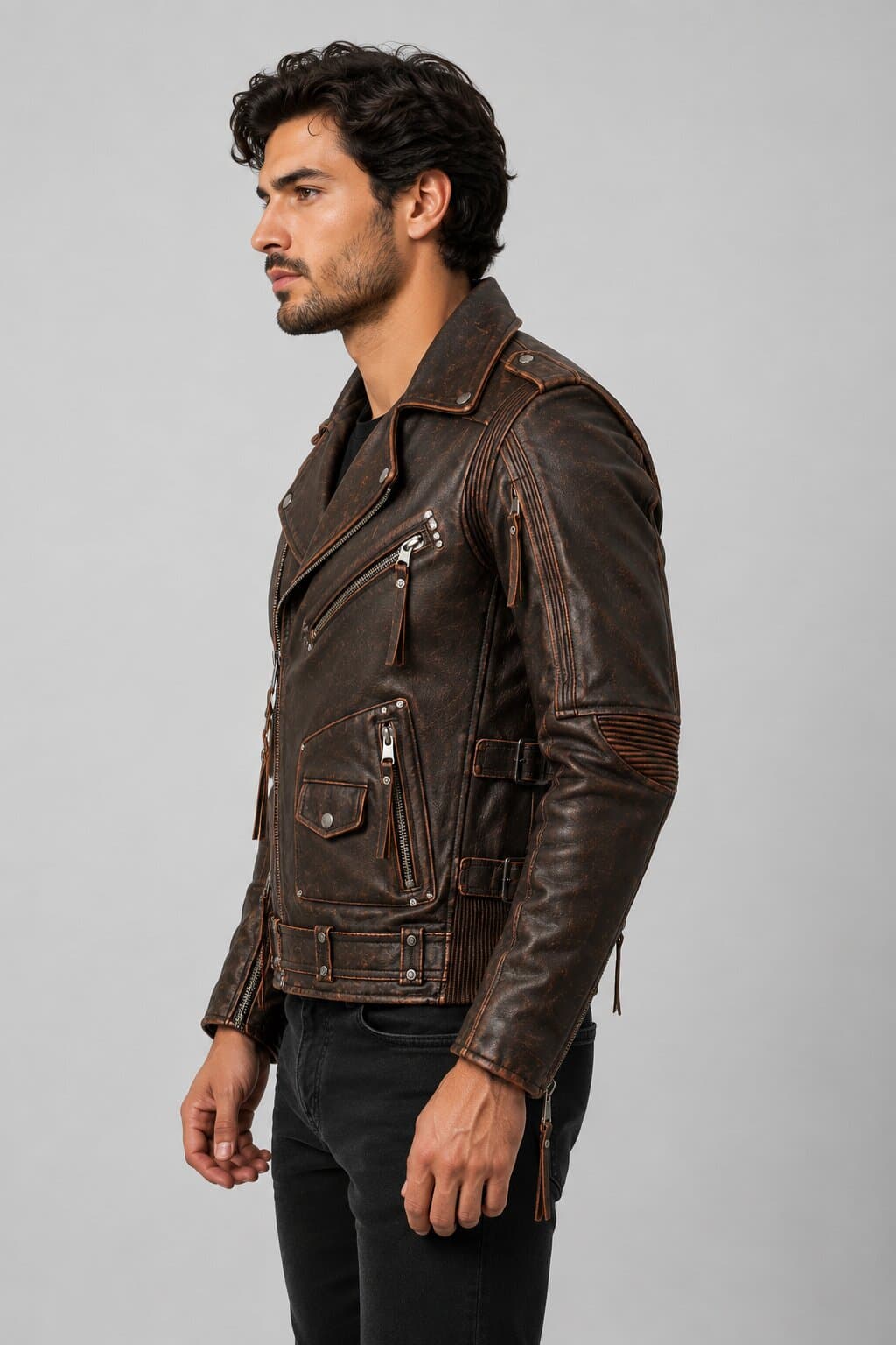 Experience Timeless Style With A Vintage Cafe Racer Leather Jacket by avanzar leather