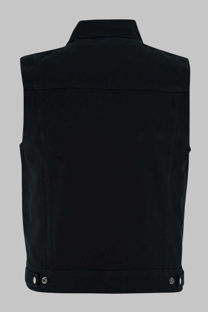 Men Black Denim Motorcycle Vest