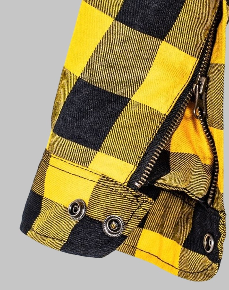 Men Flannel Yellow Waterproof Motorcycle Shirt