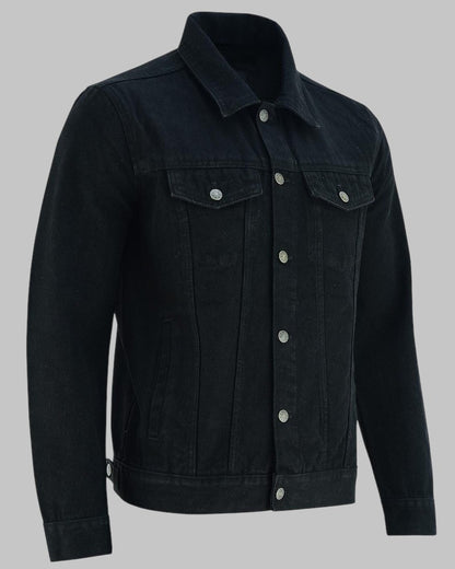 Men Heavy Duty Black Denim Jacket