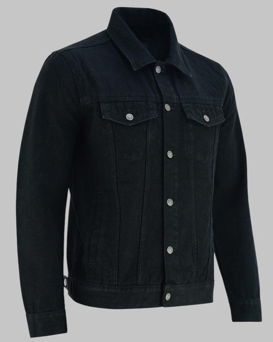 Men Heavy Duty Black Denim Jacket