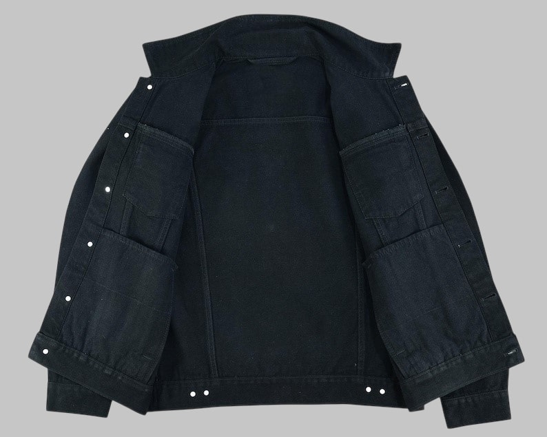 Men Heavy Duty Black Denim Jacket