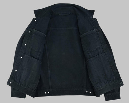 Men Heavy Duty Black Denim Jacket