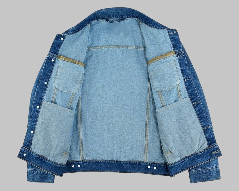 Men Heavy Duty Blue Denim Motorcycle Jacket