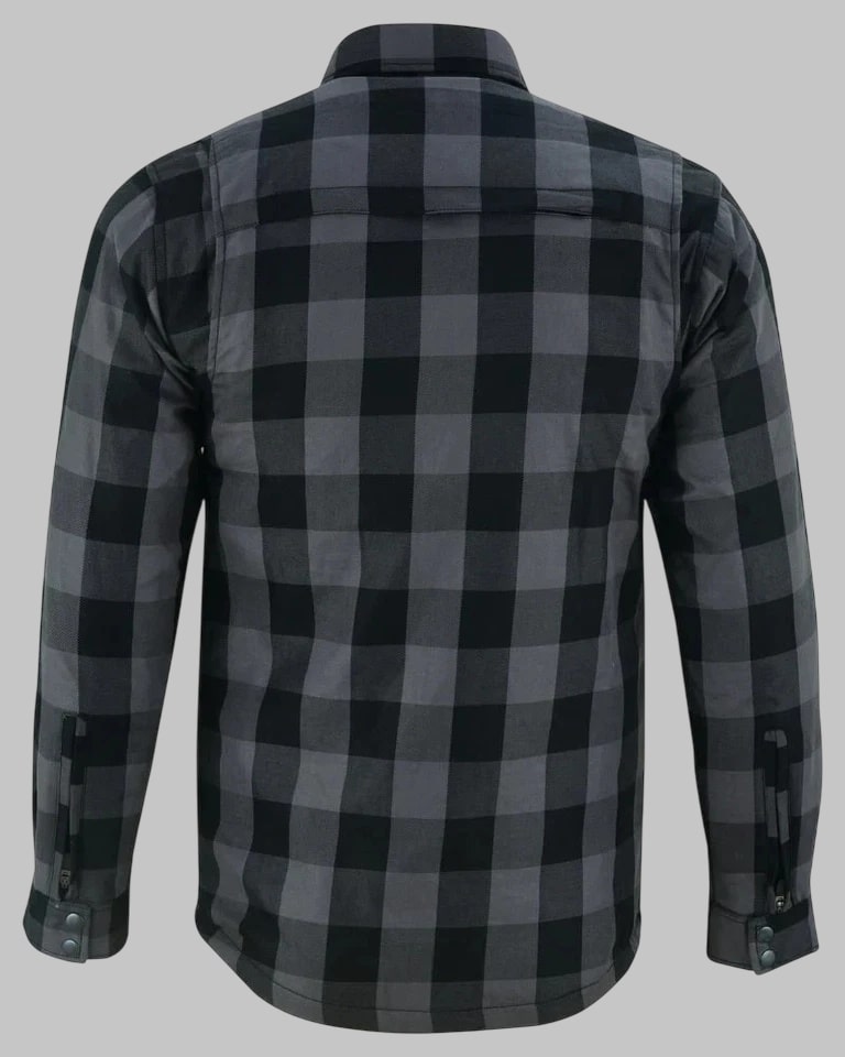 Men Plaid Motorcycle Flannel Shirt CE Armor