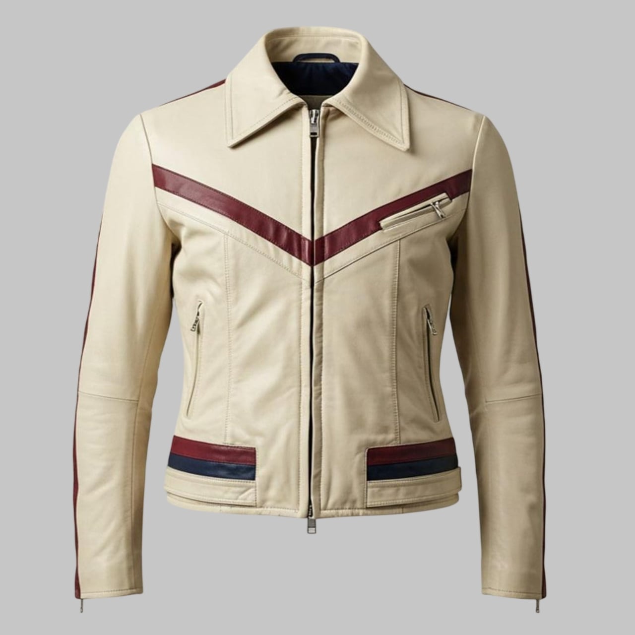 Men Retro Style Custom Fit Motorcycle Leather Jacket