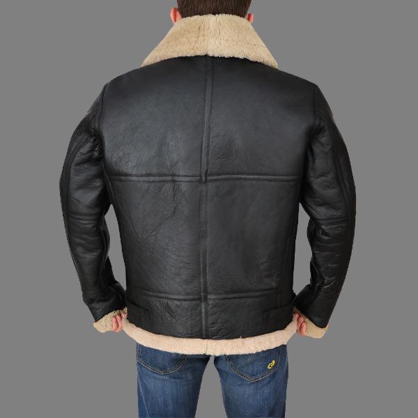 Men’s Black B3 Bomber Sheepskin Jacket