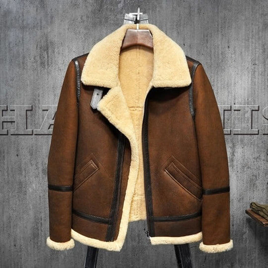 Men's B3 Shearling Dark Brown Leather Jacket