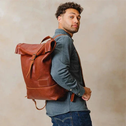 Men’s Brown Durable Leather Backpack - Premium Quality, Stylish & Functional Avanzar Leather