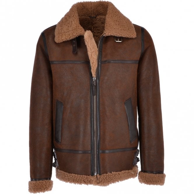 Men’s B3 Aviator Sheepskin Shearling Bomber Leather Jacket