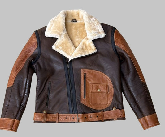 Men’s Aviator RAF B3 Leather Bomber Flying Jacket