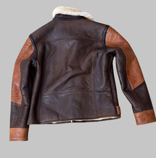 Men’s Aviator RAF B3 Leather Bomber Flying Jacket
