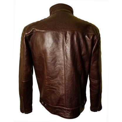 Men’s Dark Brown Distressed Leather Jacket Classic Style