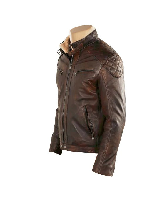 Men’s Desert Brown Leather Jacket Rugged & Timeless Outdoor Style